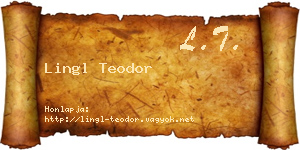 Lingl Teodor névjegykártya